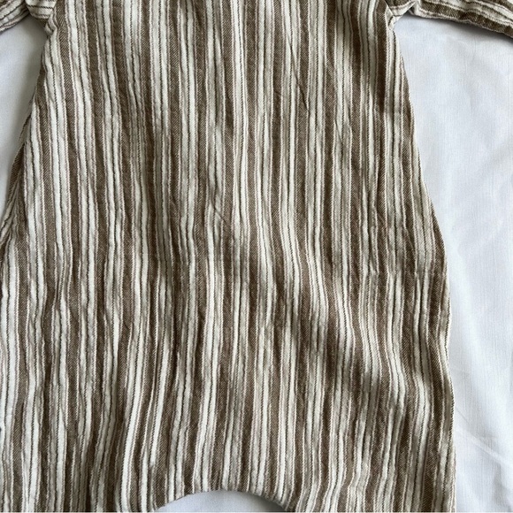 Quincy Mae Woven Long Sleeve Jumpsuit in Fern Stripe Size 0-3 Months - Picture 13 of 16